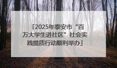 2025年泰安市“百万大学生进社区”社会实践提质行动顺利举办