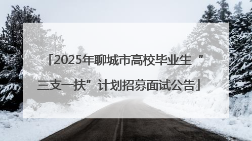 2025年聊城市高校毕业生“三支一扶”计划招募面试公告