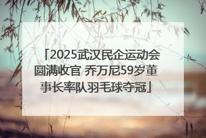 2025武汉民企运动会圆满收官 乔万尼59岁董事长率队羽毛球夺冠
