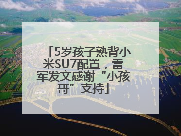 5岁孩子熟背小米SU7配置，雷军发文感谢“小孩哥”支持
