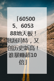 605005、605388地天板！泡泡玛特，又创历史新高！谁暴赚超10倍